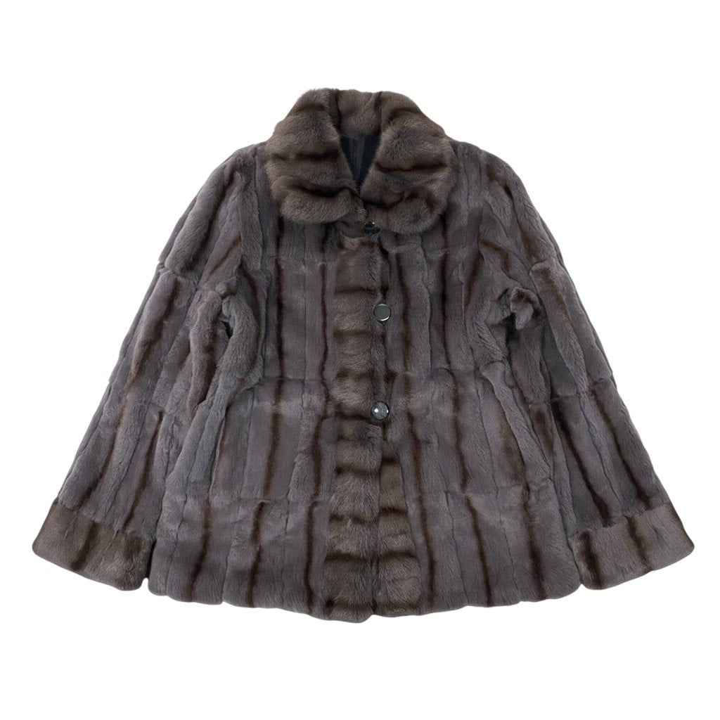 14i20 染め リスファー リバーシブルコート サイズF 本毛皮 Squirrel Fur Coat リアルファーt18r