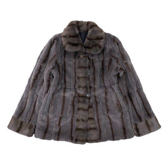 14i20 染め リスファー リバーシブルコート サイズF 本毛皮 Squirrel Fur Coat リアルファーt18r