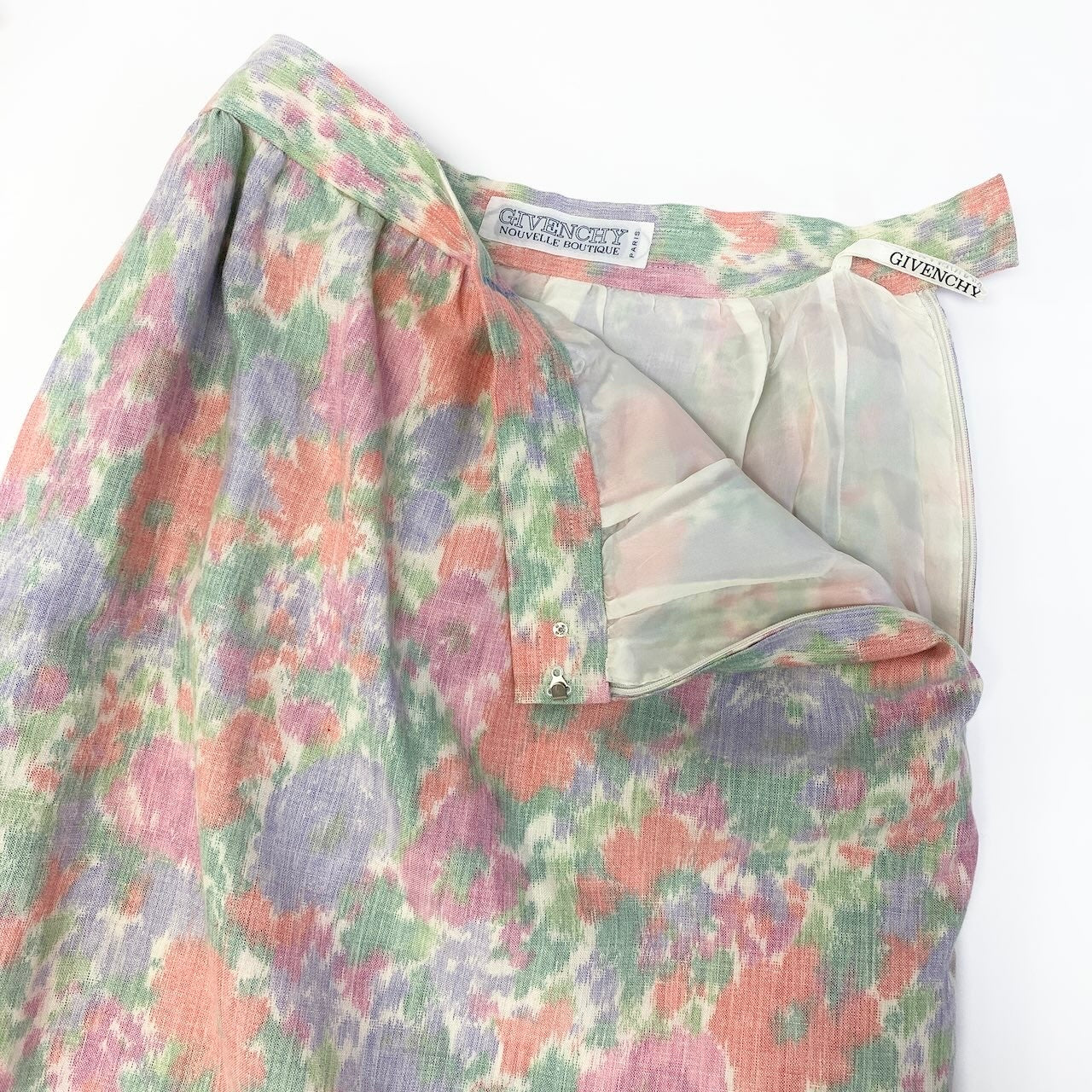 17c16 GIVENCHY ジバンシー スカートセットアップ 半袖ジャケット タイトスカート 花柄 12サイズ マルチカラー レディース 女性用u02t