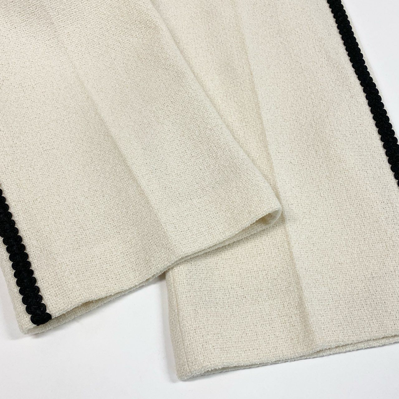 64b11【美品】GUCCI グッチ ツイードスラックスパンツ サイドライン インターロッキングG ボトムパンツ 48サイズ アイボリー メンズ 男性用k02i