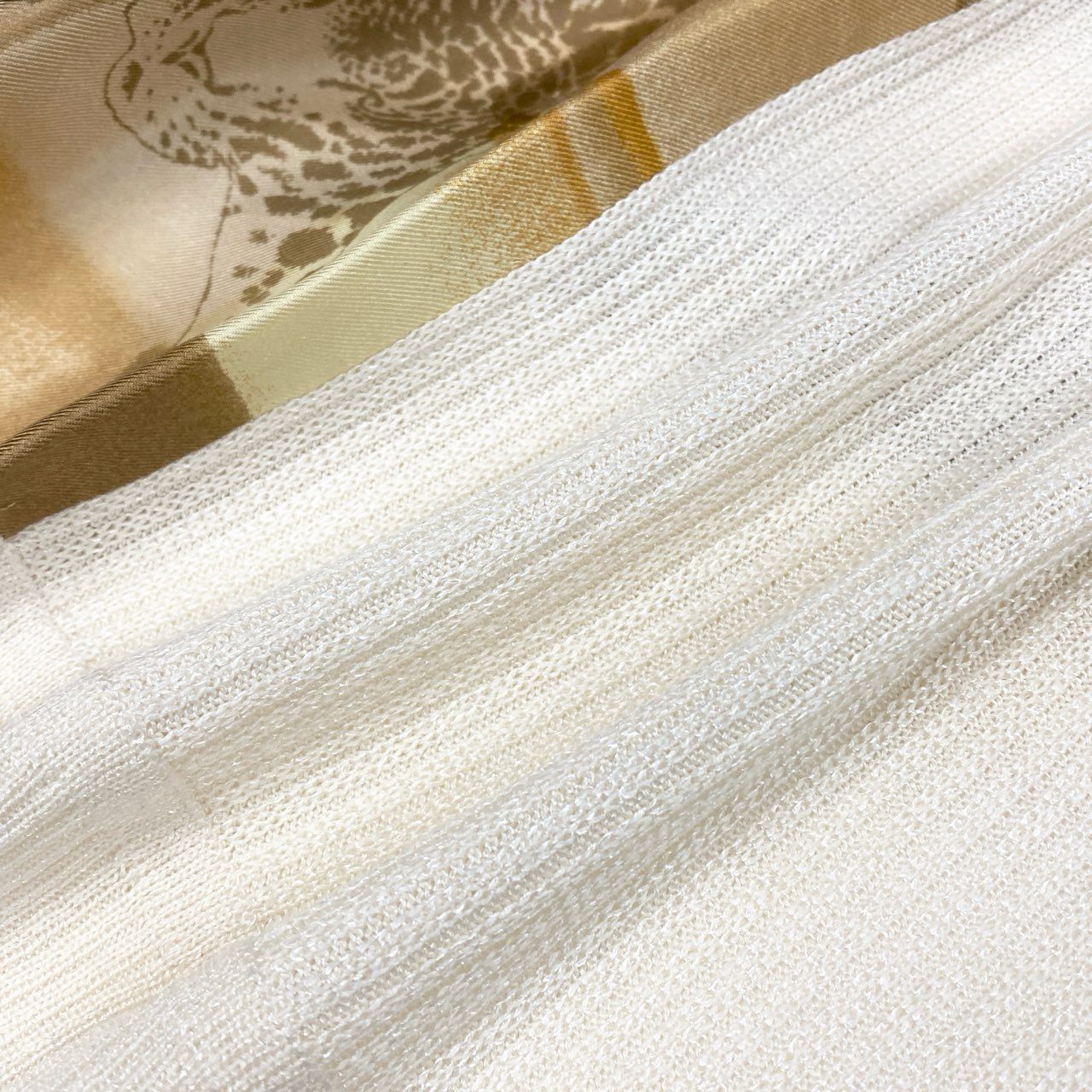 81a23 Salvatore Ferragamo  Animal Print Cardigan Size XL White フェラガモ アニマルプリントカーディガンt18r