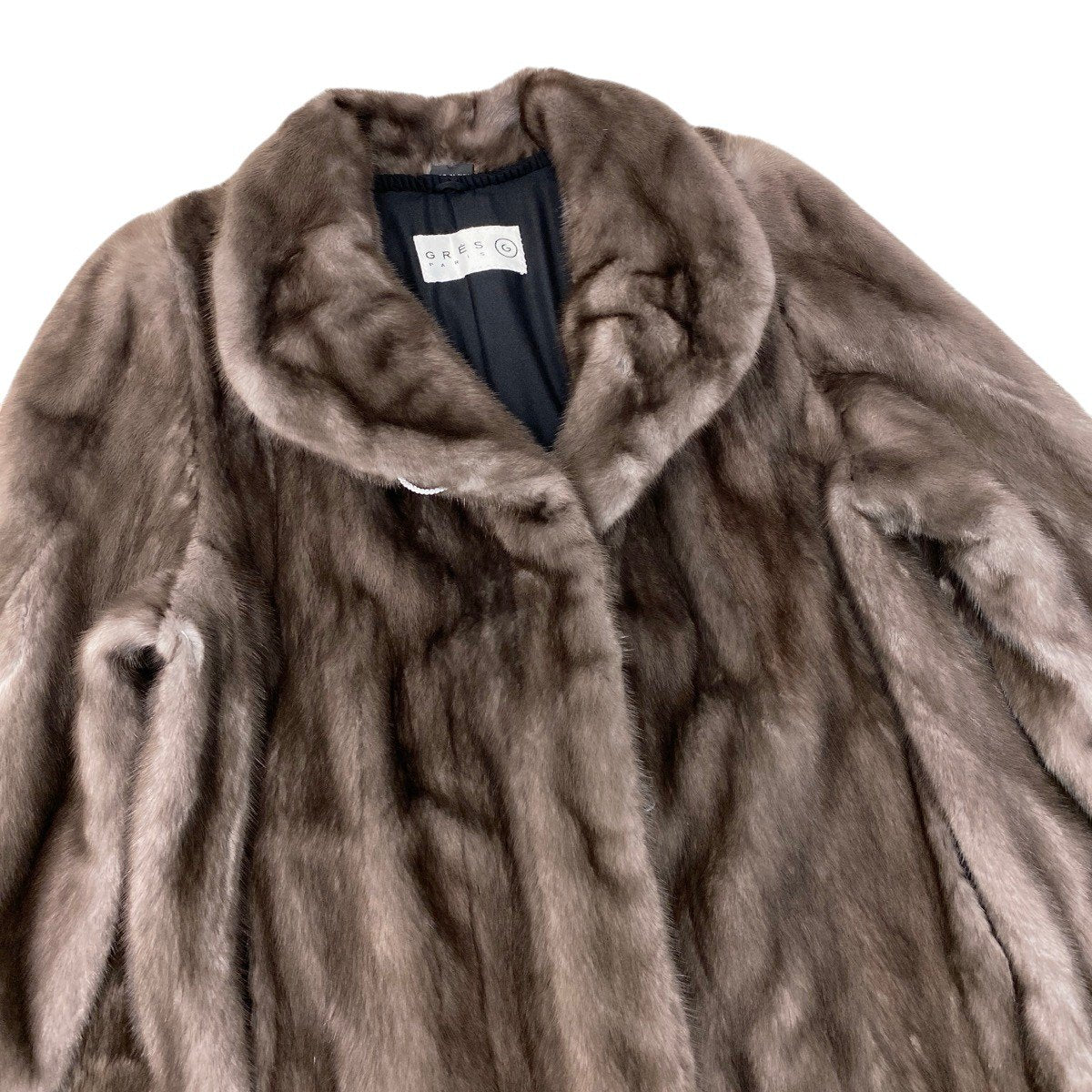 91h8 GRES グレ × SAGA MINK サガミンク ブルーアイリス ミンクファー ロングコート F グレー 最高級本毛皮 Blue Iris Mink Fur Long Coatt18r