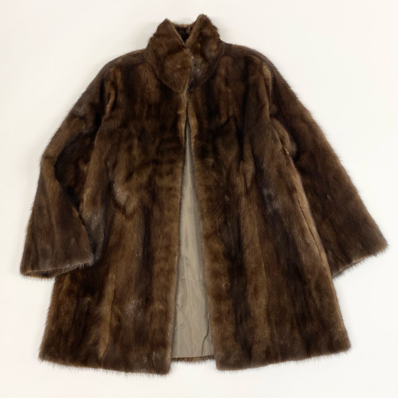 28i29　《美品》jindo ジンドー SAGA MINK サガミンク デミバフミンク  毛皮コート ミンクコート ロングコート 14サイズ ブラウン レディースt18r