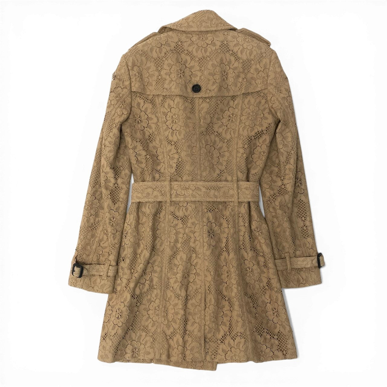 79c26 【美品】BURBERRY LONDON バーバリー ロンドン トレンチコート 総レースコート アウター ロングコート 40サイズ ベージュ レディース 女性用u02t