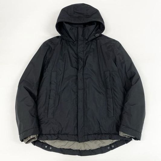38g24 PRADA SPORT プラダスポーツ GORE-TEX ゴアテックス 中綿ジャケット ブルゾン アウター フード着脱 52 ブラック メンズ_