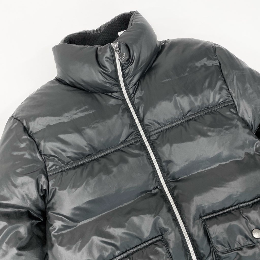 3l27《美品》 EMPORIO ARMANI エンポリオアルマーニ EA7 ダウンジャケット サイズM ブラック DOWN JACKETt18r