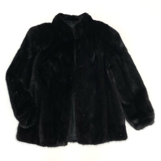 15f27 《美品》 毛皮コート ダークミンク DARK MINK 15 ブラック 本毛皮 リアルファー