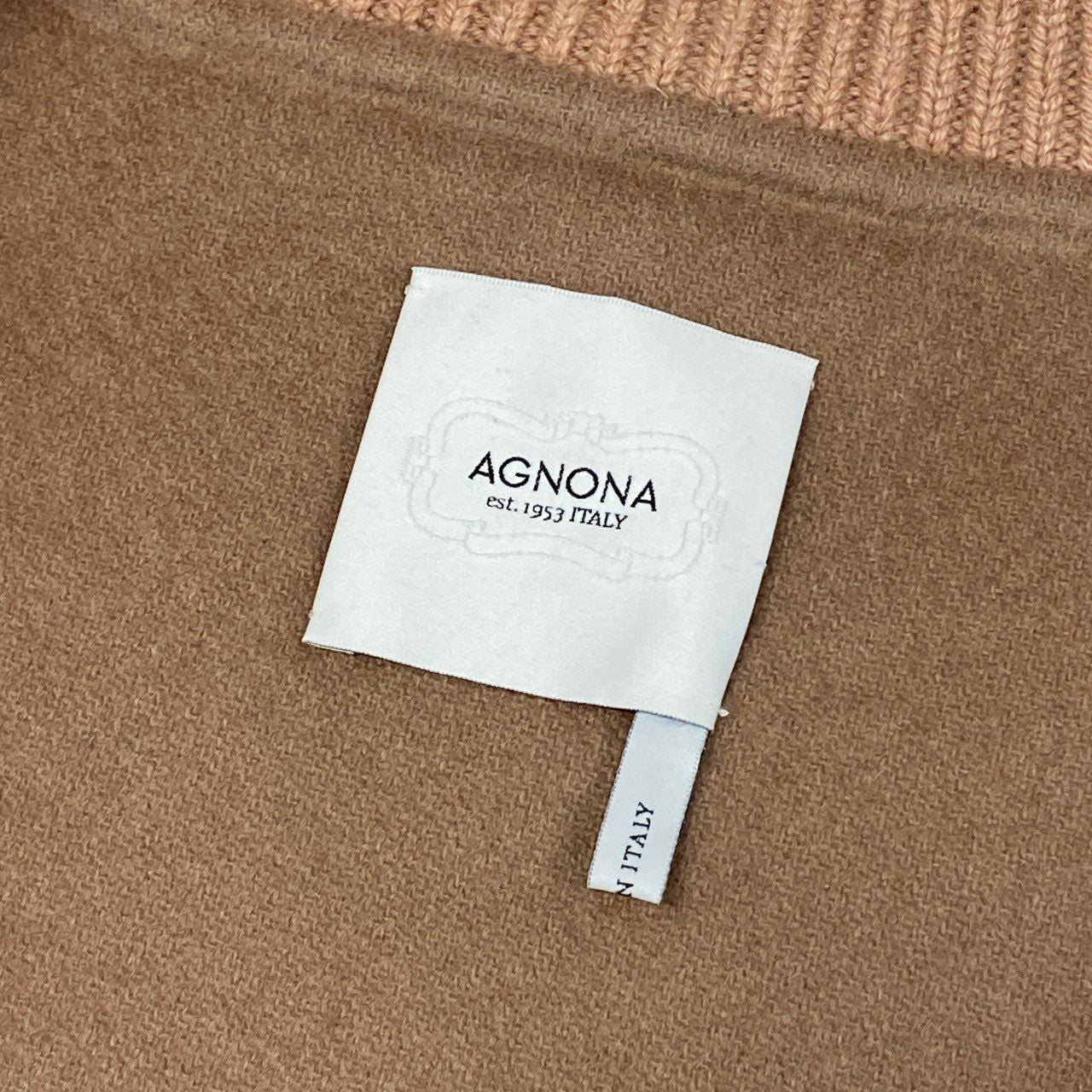 72a14 《美品》 AGNONA アニオナ カシミヤ100％ ジップコート 38 ピンク イタリア製 ハイネック アウター 冬