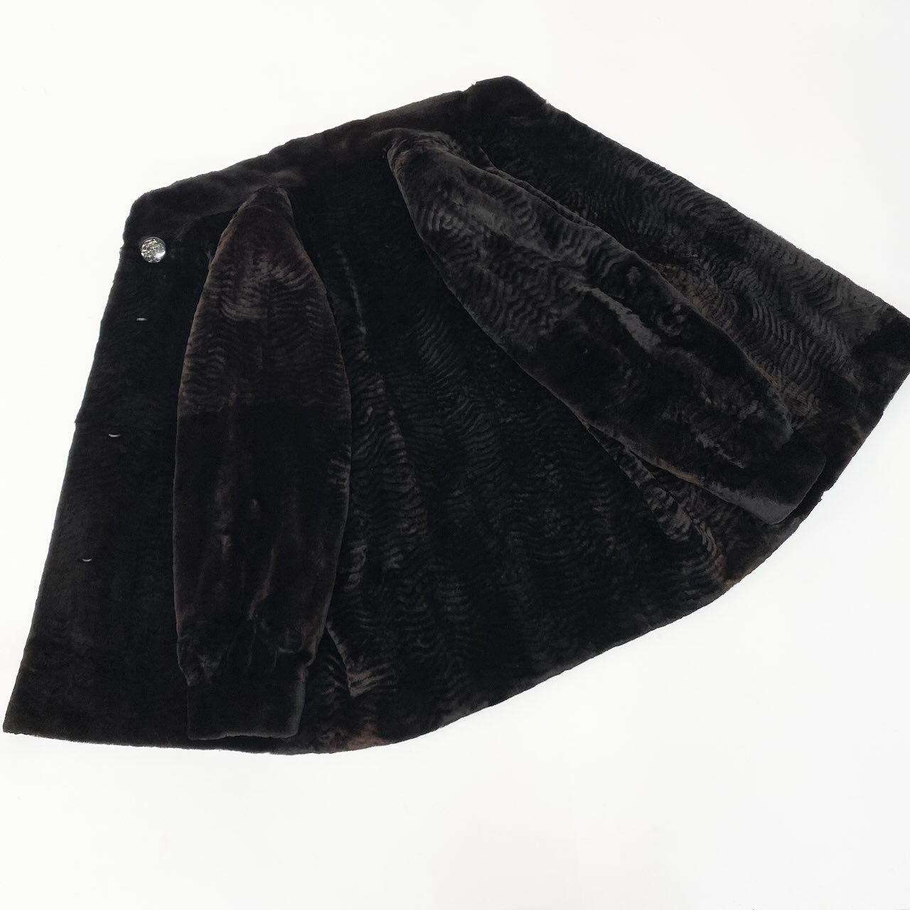 48c18 SAGA MINK サガミンク 銀サガ 波模様 シェアードミンク ファーコート サイズF ブラック 本毛皮 Mink Fur Coatt18r
