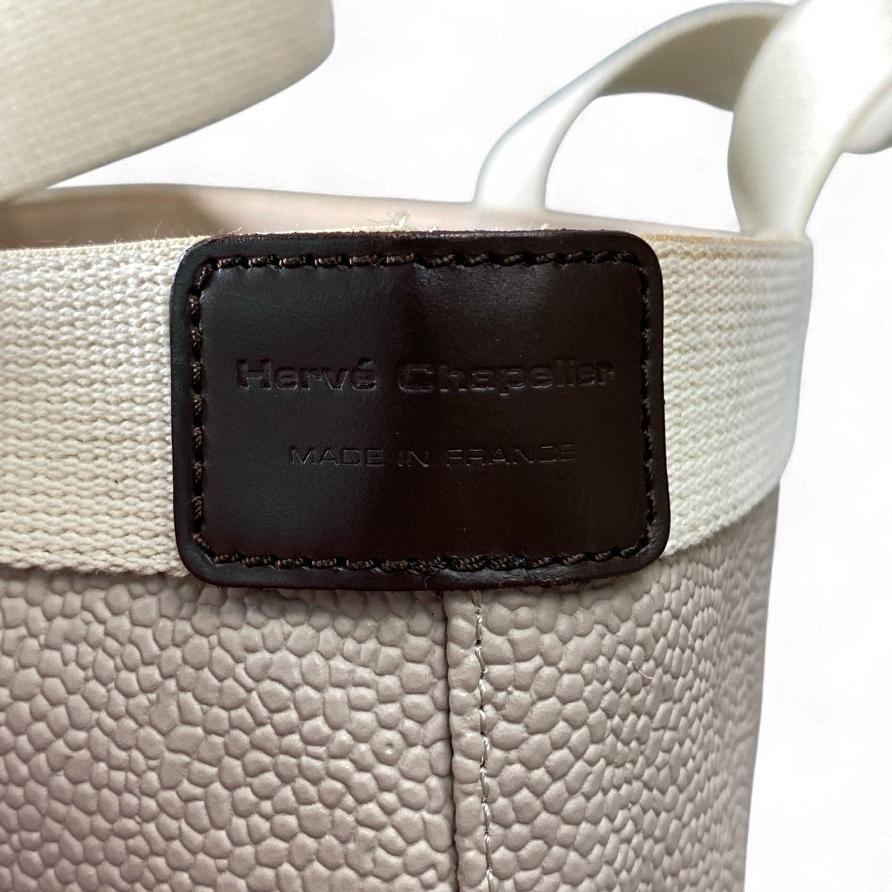 bk18 Herve Chapelier エルベシャプリエ 705GP 舟形ハンドバッグ 鞄 グレー系 レザー×キャンバス レディースu02t