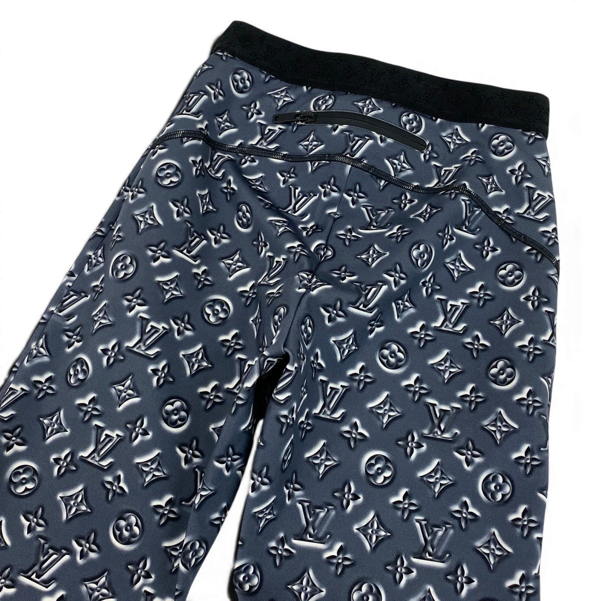 Ig23 【美品】LOUIS VUITON テクニカル モノグラム レギンス パンツ イタリア製 34サイズ グレー系 レディース 女性用ta2