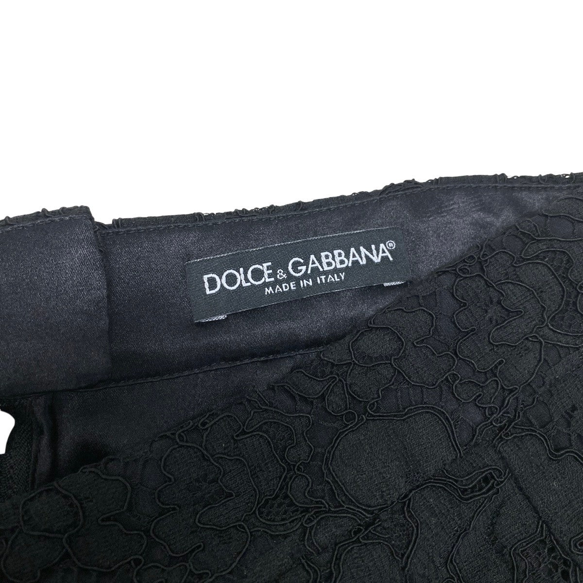 31g29 DOLCE＆GABBANA ドルチェアンドガッバーナ 総レーススカート タイトスカート 花柄レース バックジップ イタリア製 38 ブラック レディース 女性用u02t