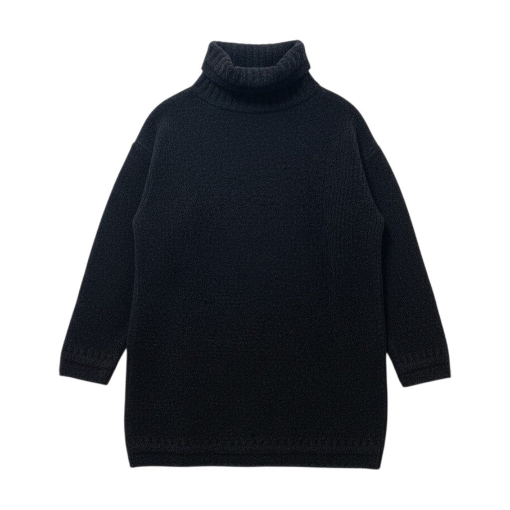 31c16 【新品保管品】evam eva エヴァムエヴァ chenille yarn タートルニット ヤーンニット タートルプルオーバー E153K113 1サイズ ブラック レディース 女性用o07t