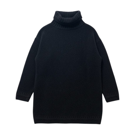 31c16 【新品保管品】evam eva エヴァムエヴァ chenille yarn タートルニット ヤーンニット タートルプルオーバー E153K113 1サイズ ブラック レディース 女性用o07t