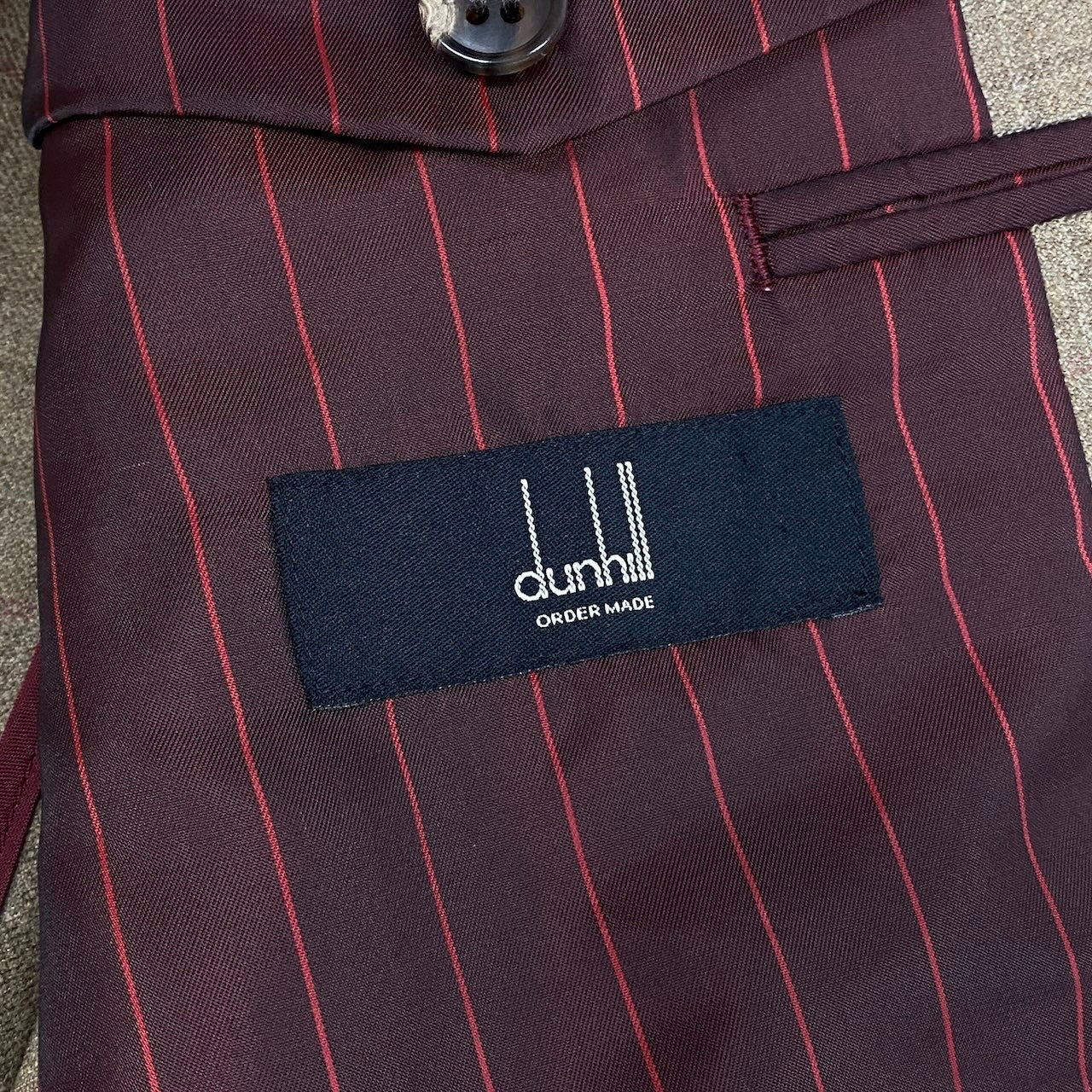 40d16 dunhill ダンヒル テーラードジャケット チェック柄 背抜き 2B ベージュ系 メンズ 紳士服u02t