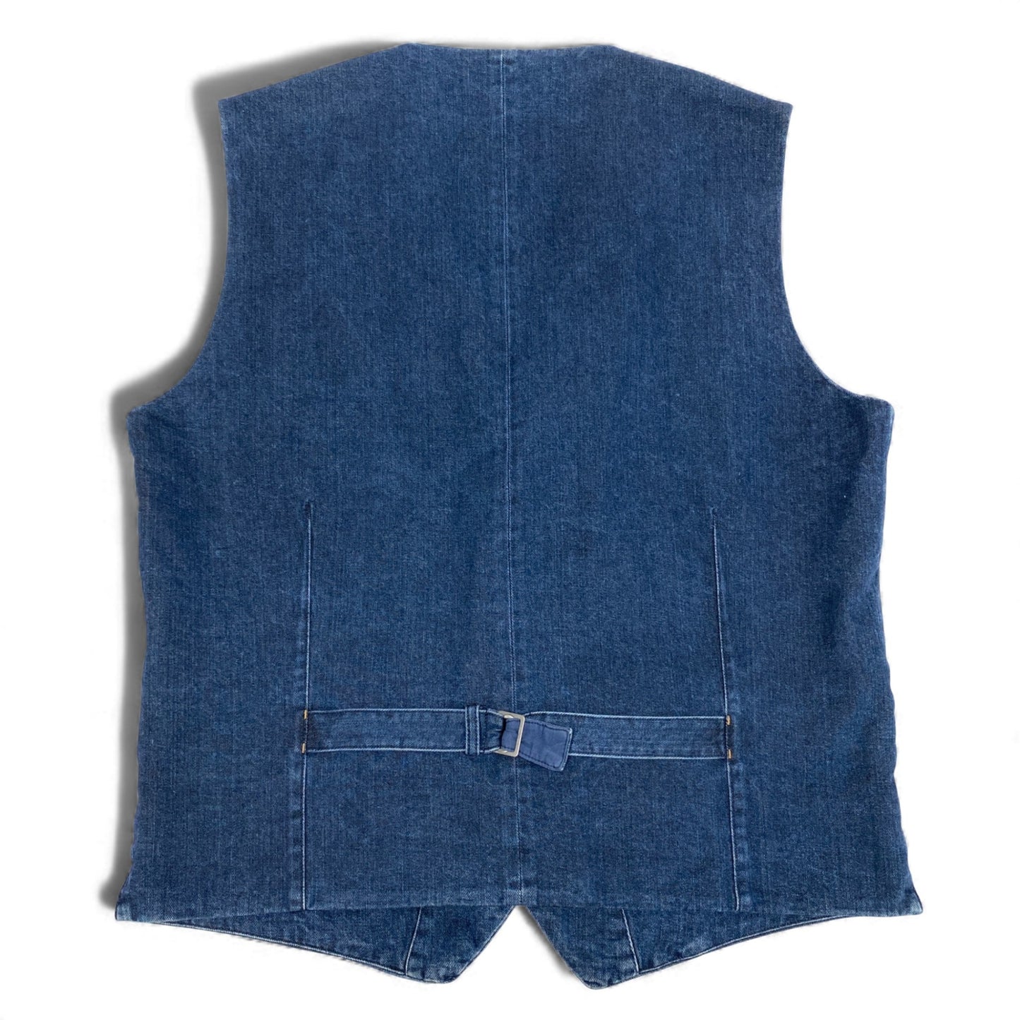 29k6【美品】PAPAS+ パパスプラス デニムベスト  ノースリーブ ジャケット アウター D045CFV 007 Lサイズ インディゴ メンズu02t