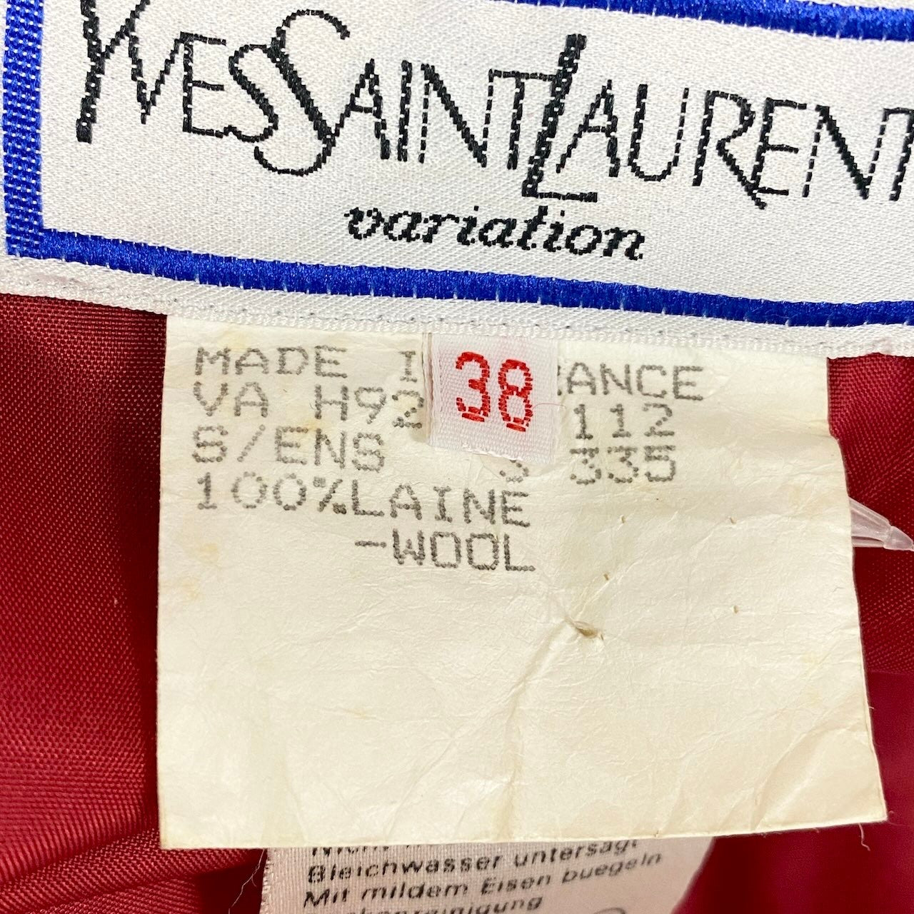 2g2 YVES SAINT LAURENT イヴサンローラン variation ヴィンテージ ダブルブレスト テーラードジャケット 金ボタン サイズ38 レッド レディース 女性用u02t
