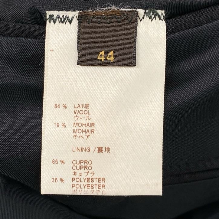 30l13 イタリア製 LOUIS VUITTON ルイヴィトン シングルスーツ セットアップ テーラードジャケット/スラックスパンツ RM061F サイズ44 ブラック ウール モヘア メンズ 紳士服