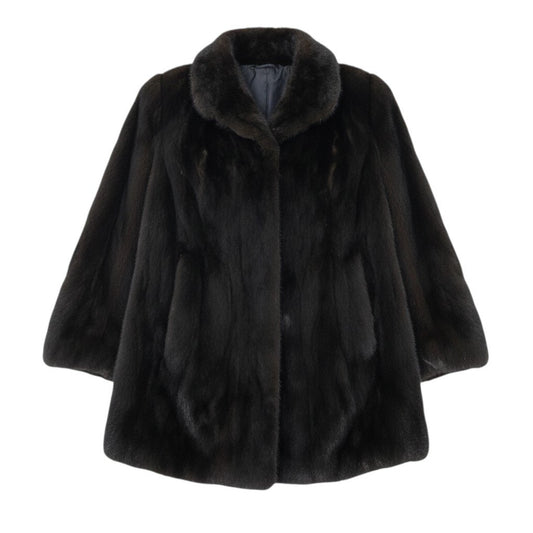 47c18 SAGA MINK サガミンク 金サガ ダークミンク ファーコート サイズF ダークブラウン 最高級本毛皮 Mink Fur Coat 毛質◎t18r