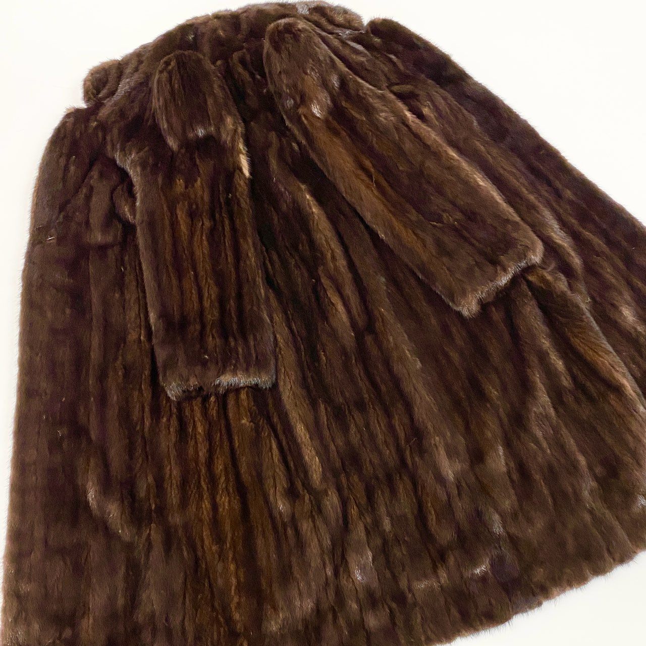 18a16 デミバフミンク ミンクコート 超ロングコート 着丈112cm 毛皮コート ブラウン系 ミンクファー 毛並み綺麗t18r