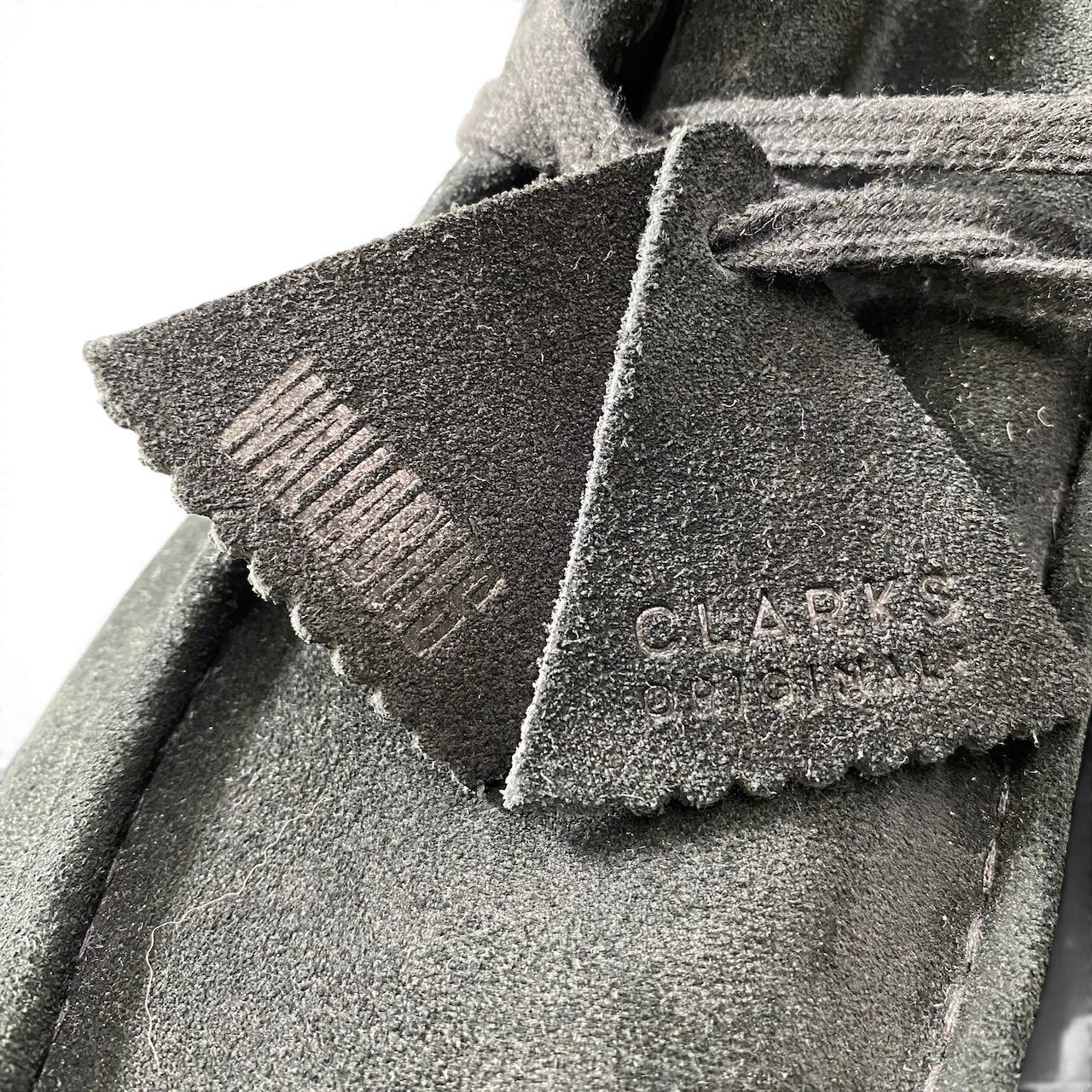 4e21 CLARKS クラークス ワラビーエデン スエードレザーブーツ モカシン ハイカットシューズ メンズ 男性用  11-32-0365-100-19-20 7 1/2 ブラック 箱付きo07t