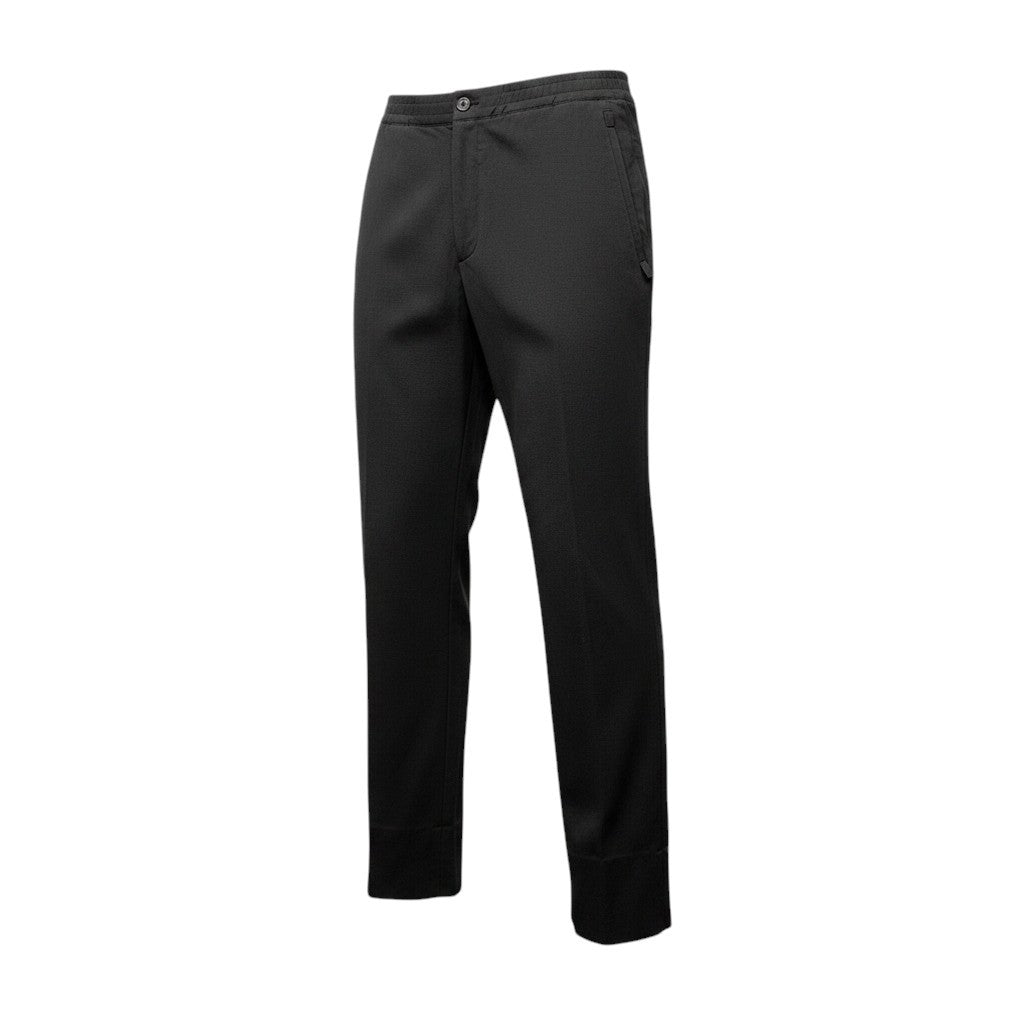 21f16【未使用タグ付】 LANVIN ランバン SLIM FIT テーパードパンツ 伸縮ストレッチ サイズ48 ブラック メンズ 紳士服u02t