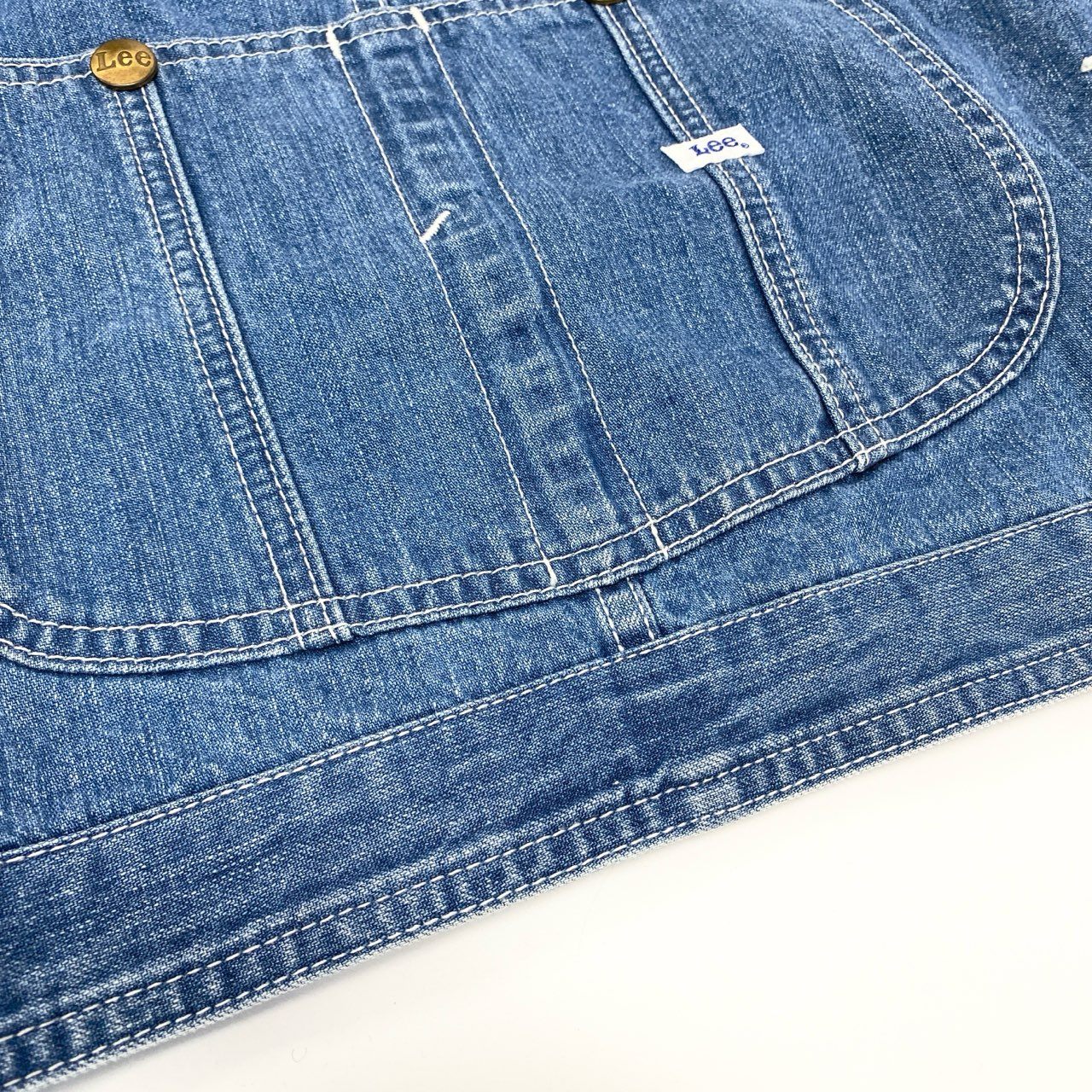 58c5【美品】AMERI×Lee アメリ リー オーバーオールセットアップ ノースリーブトップス デニムパンツ LB9354 24サイズ ブルー コットン100％ レディース 女性用u02t