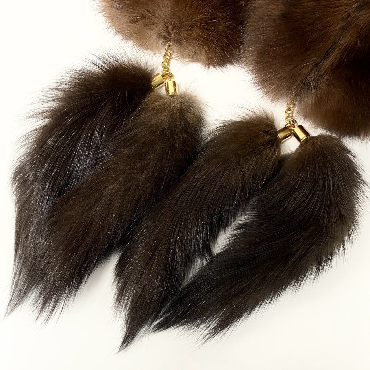 a14 《タグ付き》 Guy Laroche ギラロッシュ カナディアンセーブル セーブルファー ティペット マフラー 衿巻き 和装 ブラウン系 セーブル 定価25万円u02t