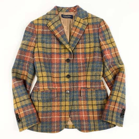 17e7 Brooks Brothers ブルックスブラザーズ チェックツイードジャケット テーラードジャケット アイビー サイズ0 マルチカラー レディース 女性用 ジャケット