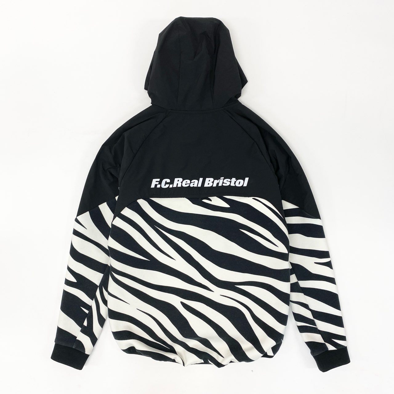 6k1 F.C.Real Bristol エフシーレアルブリストル 23AW VENTILATION HOODIE ベンチレーションフーディ ジャケット パーカー FCRB-232037 Mサイズ ブラック ホワイト ゼブラ メンズo07t