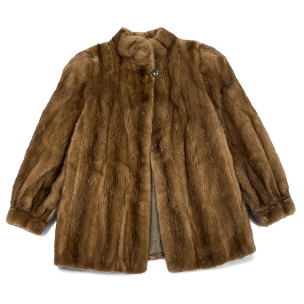 71L15 SAGA MINK サガミンク 銀サガ デミバフミンク ファーコート サイズＦ ブラウン 最高級本毛皮 MINK FUR ポケット有t18r