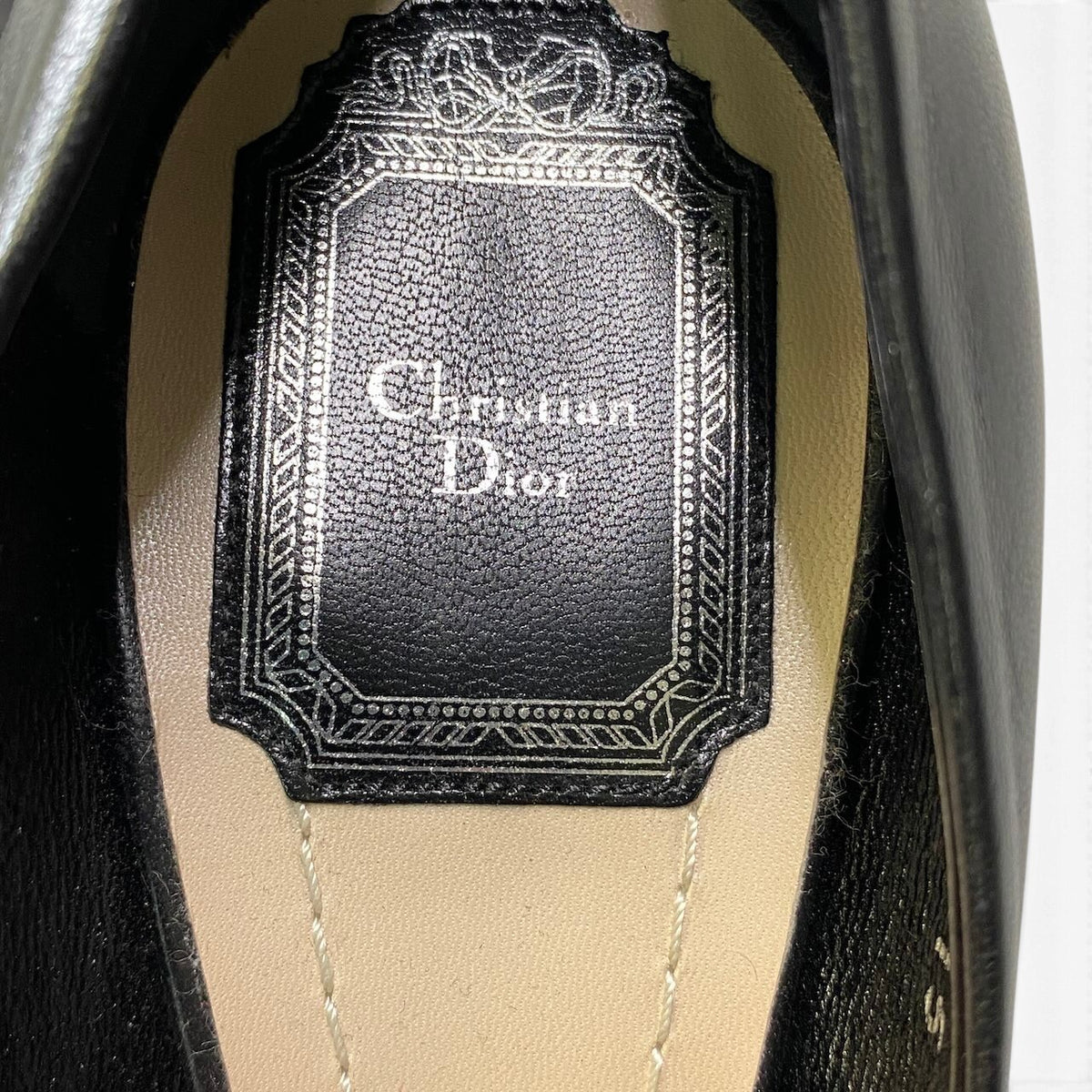 j13 【極美品】Christian Dior レザーパンプス ポインテッドヒールパンプス 39サイズ ブラック レザー レディース 女性用k02i