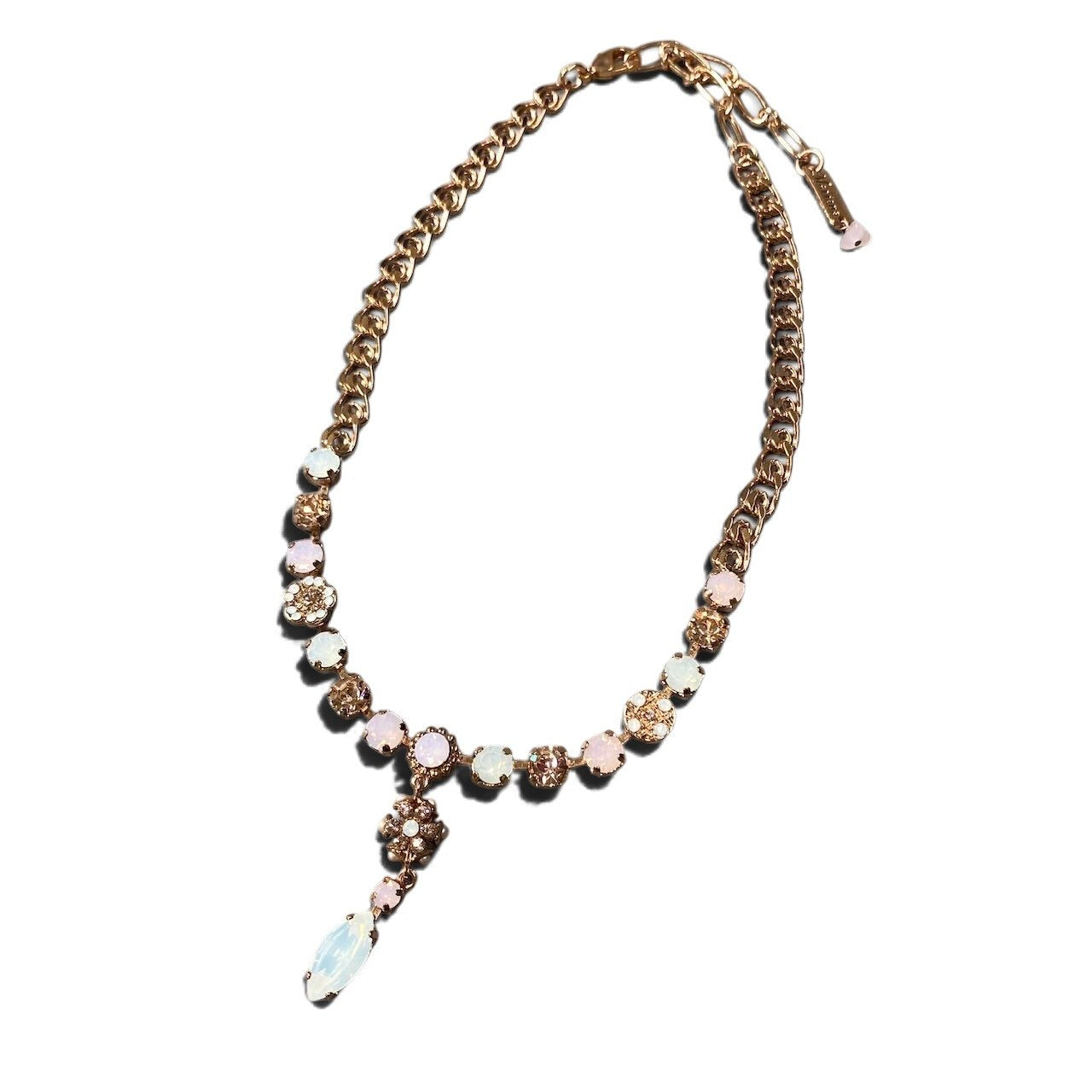 h11 12 《美品》 Mariana マリアナ 天然石 × クリスタル ビジュー ピンク ホワイト アクセサリー ジュエリー アンティークt18r