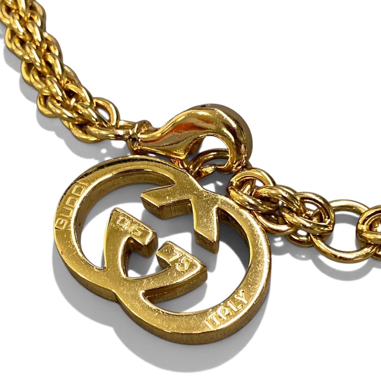 i8 【美品】 GUCCI グッチ GGマーモント ヴィンテージ チェーンベルト ゴールド レディースk02i