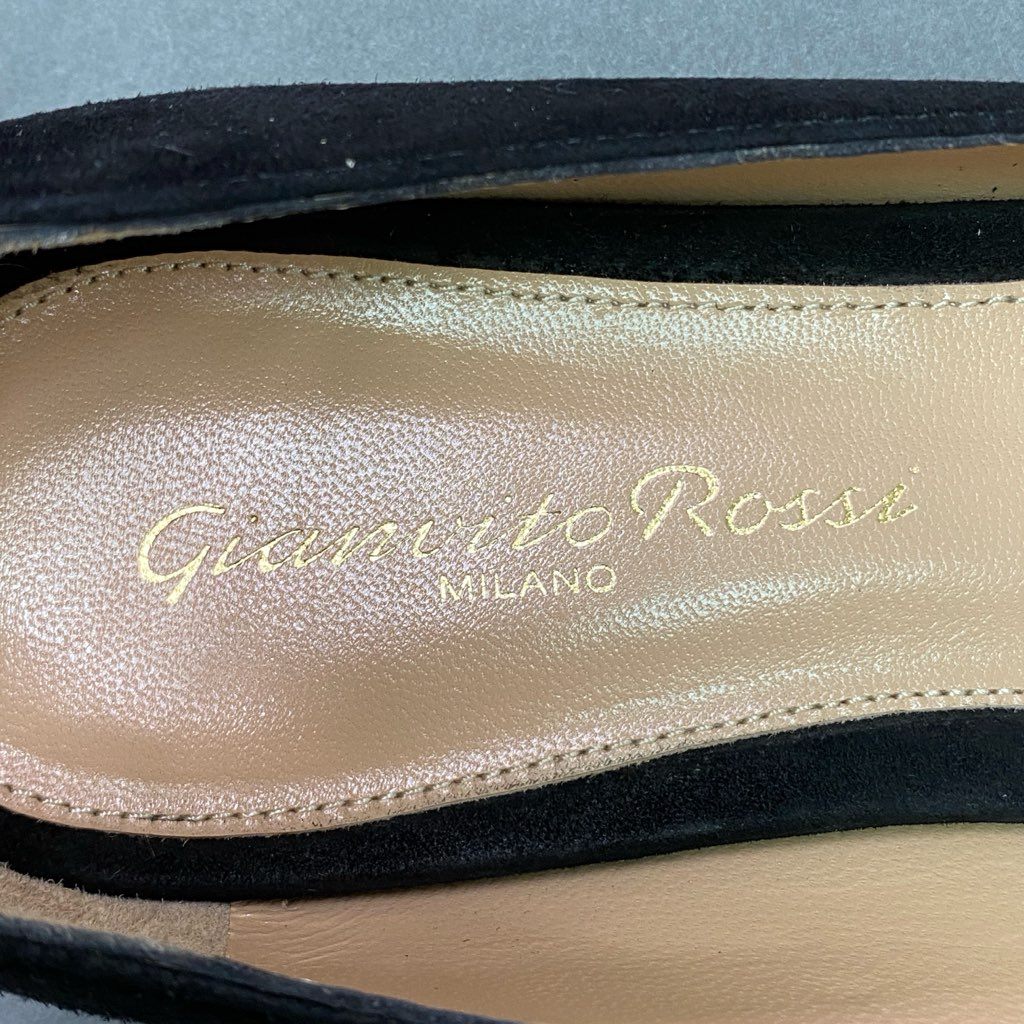 7d7 Gianvito Rossi ジャンヴィトロッシ フラットパンプス ストラップベルト シューズ バレエシューズ SOFIA FLAT イタリア製 36 ブラック