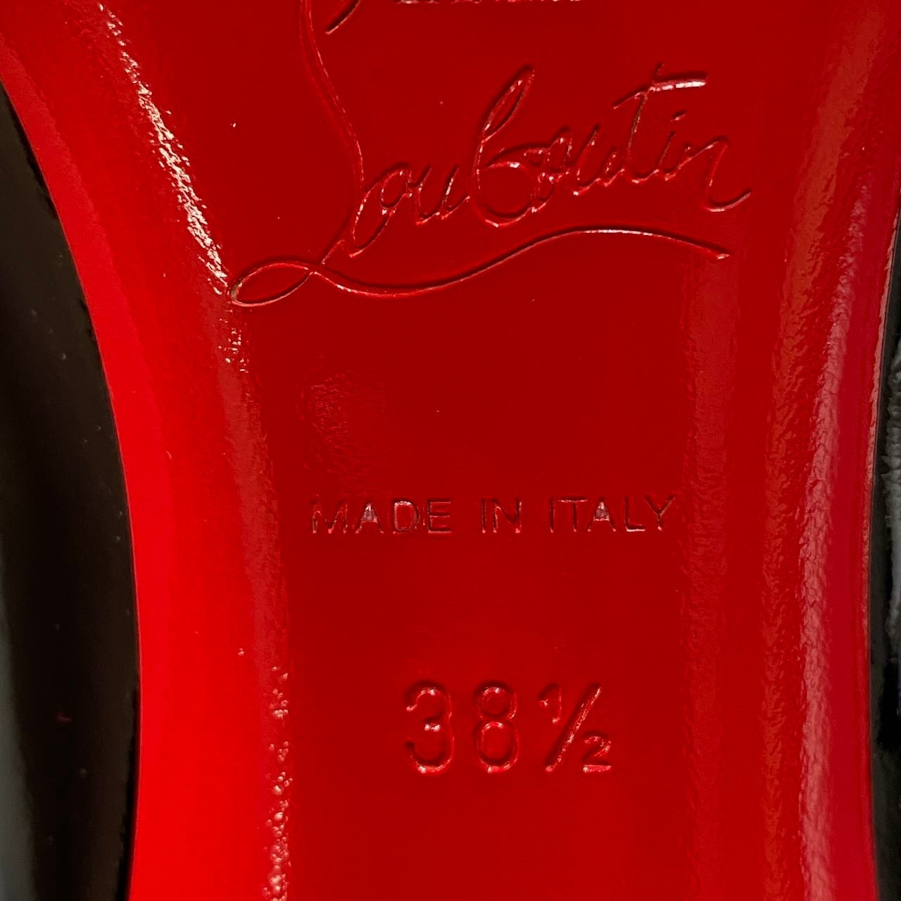 《極美品》 Christian Louboutin クリスチャンルブタン エナメルパンプス SIMPLE PUMP 70 PATENT CALF 38.5 ブラック パテントレザー 保存袋 箱 トップリフト付t18r