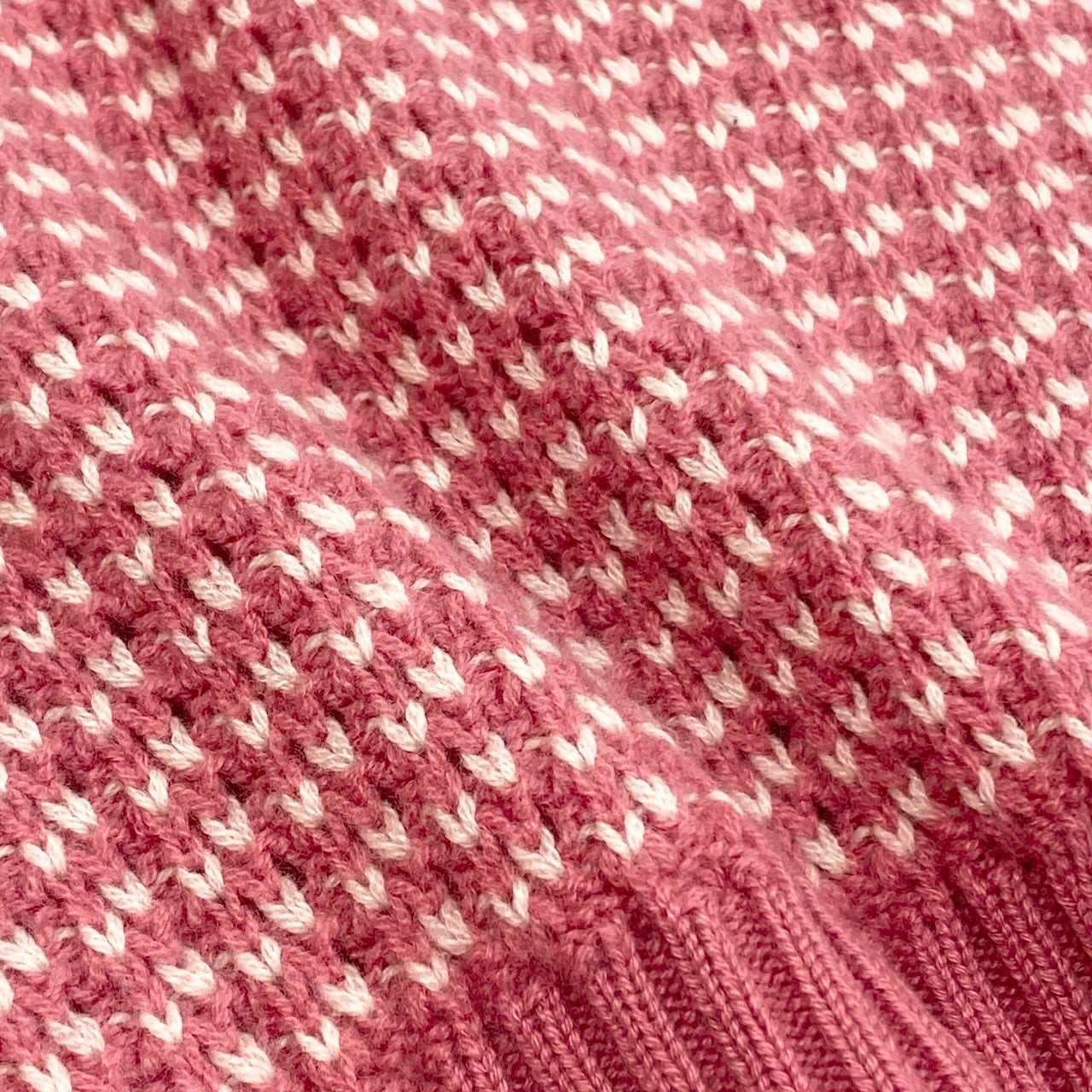 e1 Loro Piana カシミヤニットセーター Vネック イタリア製 40サイズ ピンク ホワイト カシミヤ100％ レディース 女性用ta1