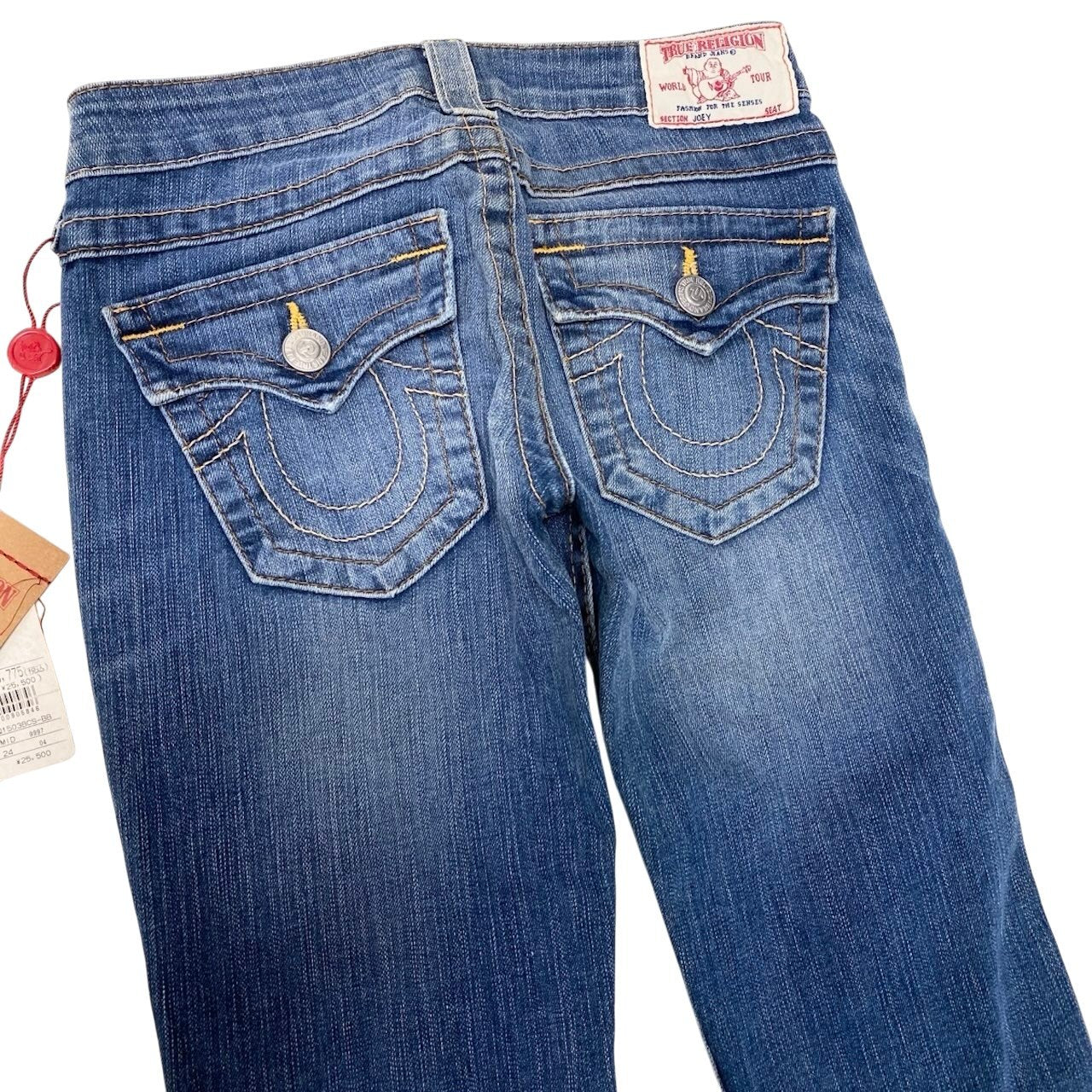 55h9 TRUE RELIGION トゥルーレリジョン フレア デニムパンツ ストレッチ サイズ24 インディゴ レディースu02t