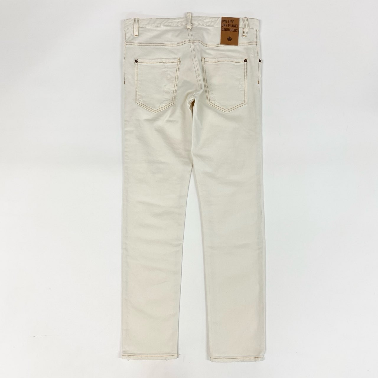 35i9 DSQUARED2 ディースクエアード イタリア製 SKATER JEAN ダメージ加工 デニムパンツ ボトムス  S78LB0061 50 Lサイズ ホワイト コットン メンズk02i