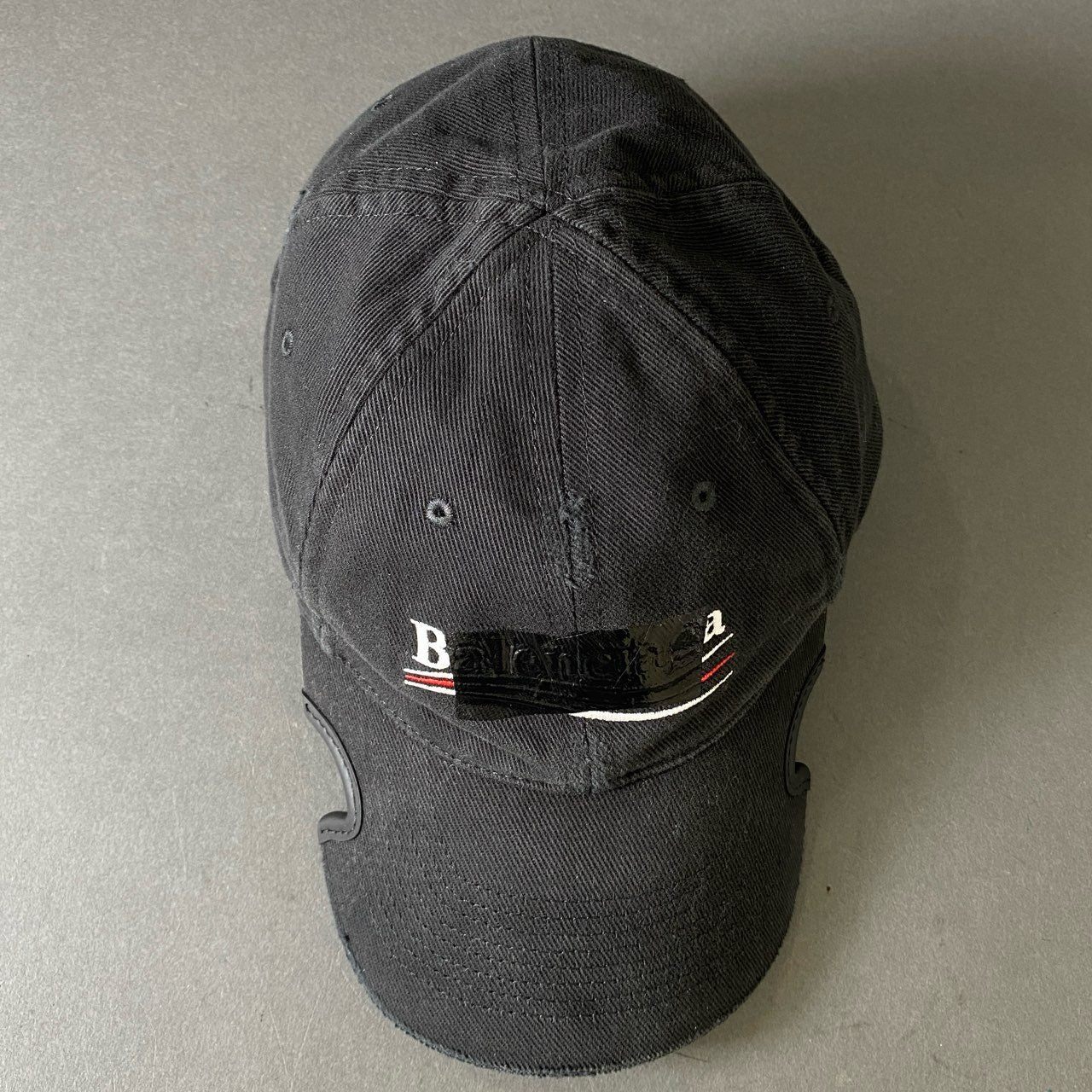 g18 BALENCIAGA バレンシアガ HAT GAFFER キャップ 帽子 M ブラック コットン100％