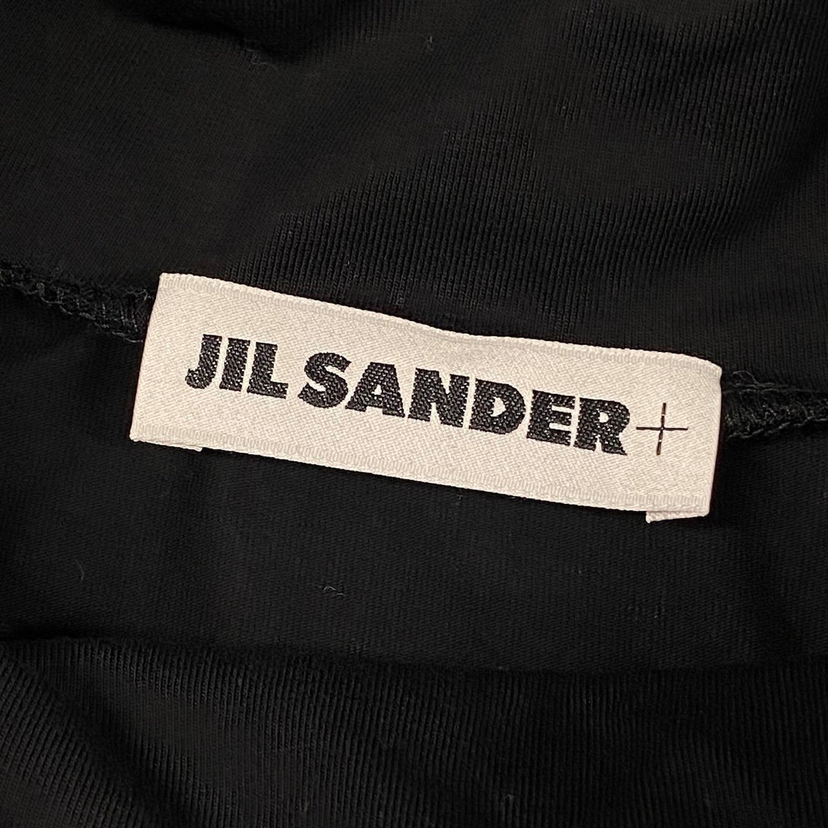 20d18 JILSANDER+ ジルサンダープラス ストレッチカットソー ロングスリーブハイネックTシャツ 刺繍 トップス Lサイズ ブラック メンズ 男性用u02t