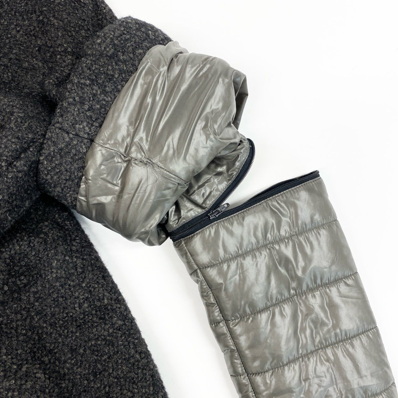 50b16 《未使用品》定価19万 HERNO ヘルノ 2WAY ダウンドッキングコート サイズ42 グレー Down Docking Coat タグ付きt18r