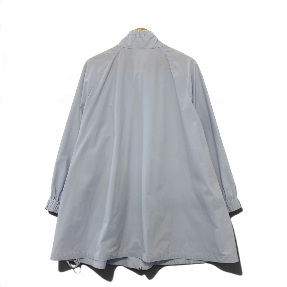 45j15【美品】Leilian レリアン 近年モデル スタンドカラージャケット ラグランスリーブジャケット アウター 13+サイズ ライトブルー ポリエステル100％ レディース 女性用u02t