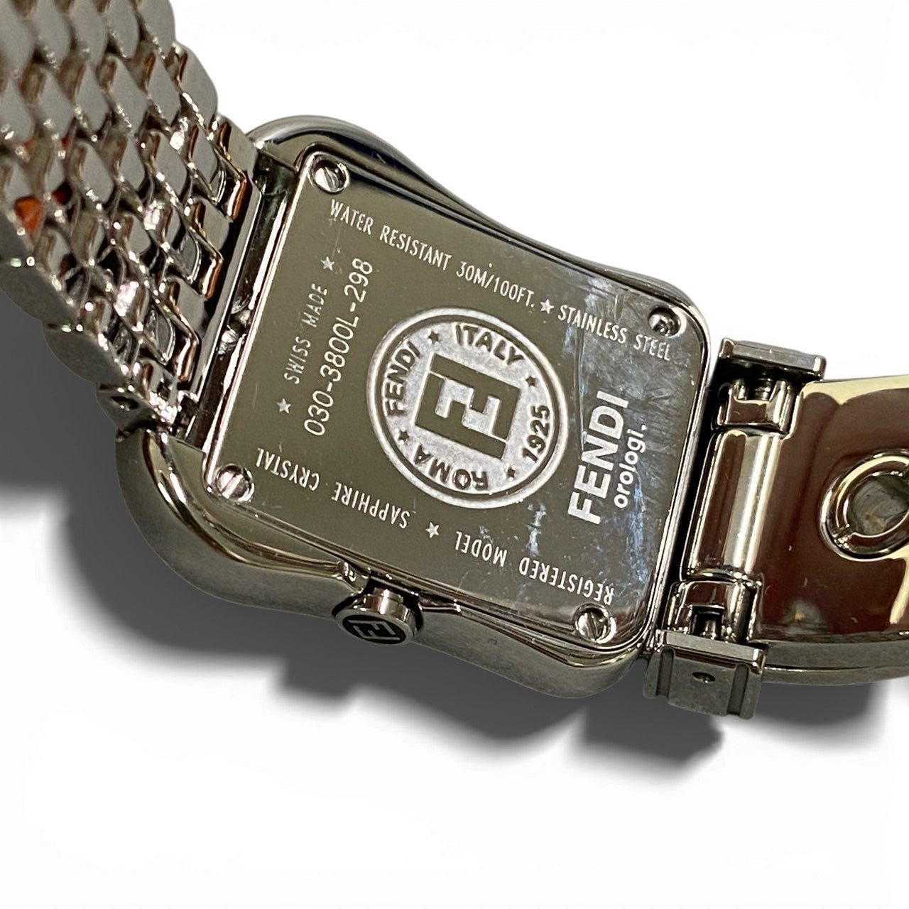 b12 FENDI フェンディ ベルトデザイン B-FENDI ビーフェンディ クォーツ腕時計 3800L シルバー ホワイトシェル 動作〇 ケース付t18r