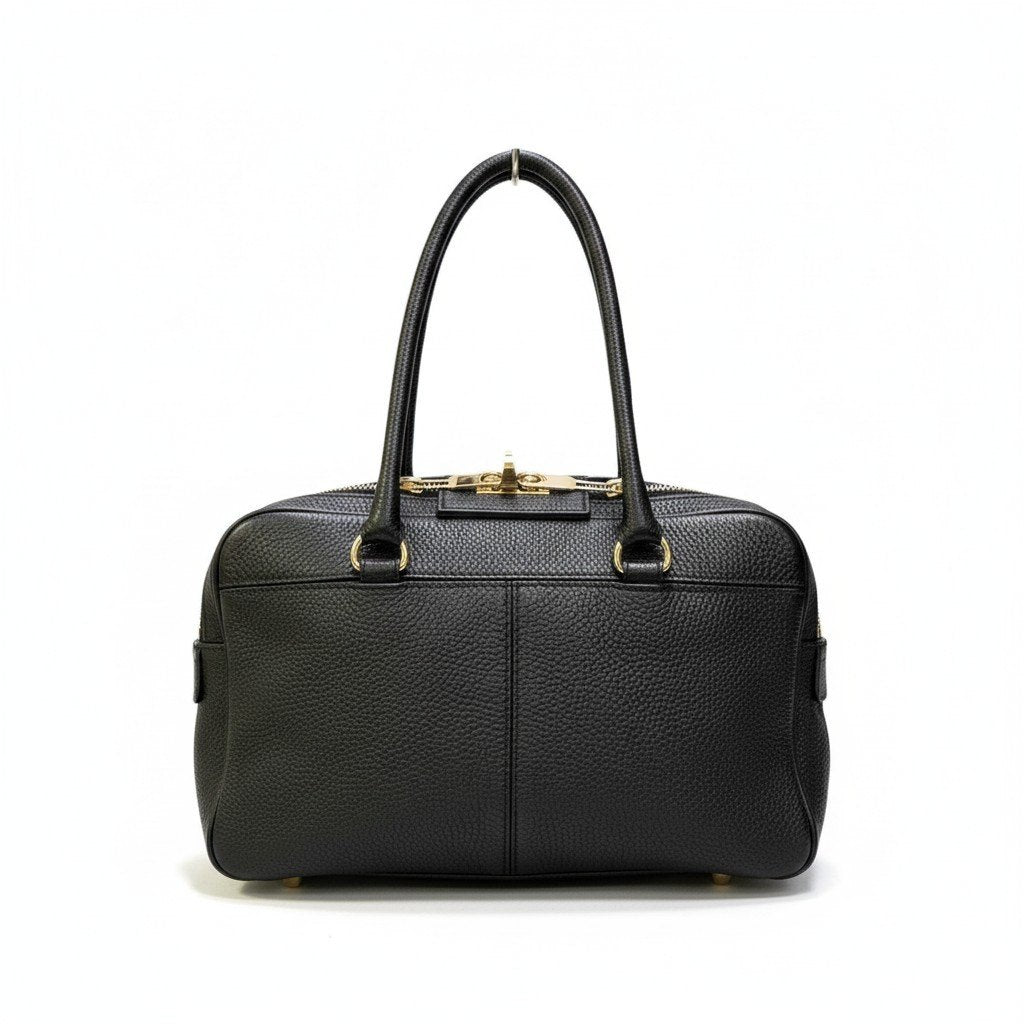 Bj2 Max Mara マックスマーラ ミニボストン レザーバッグ Mini Boston Leather Bag ブラック ハンドバッグ 鞄t18r