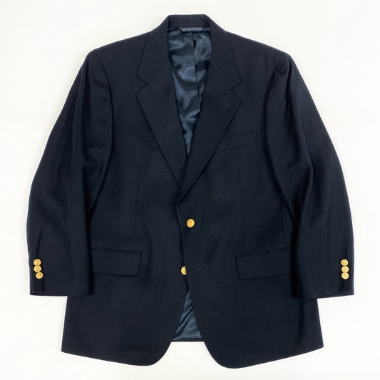 61g23 90s BROOKS BROTHERS ブルックスブラザーズ 金ボタン テーラードジャケット ブレザー 紺ブレ USA製 ネイビー ウールカシミヤ メンズ