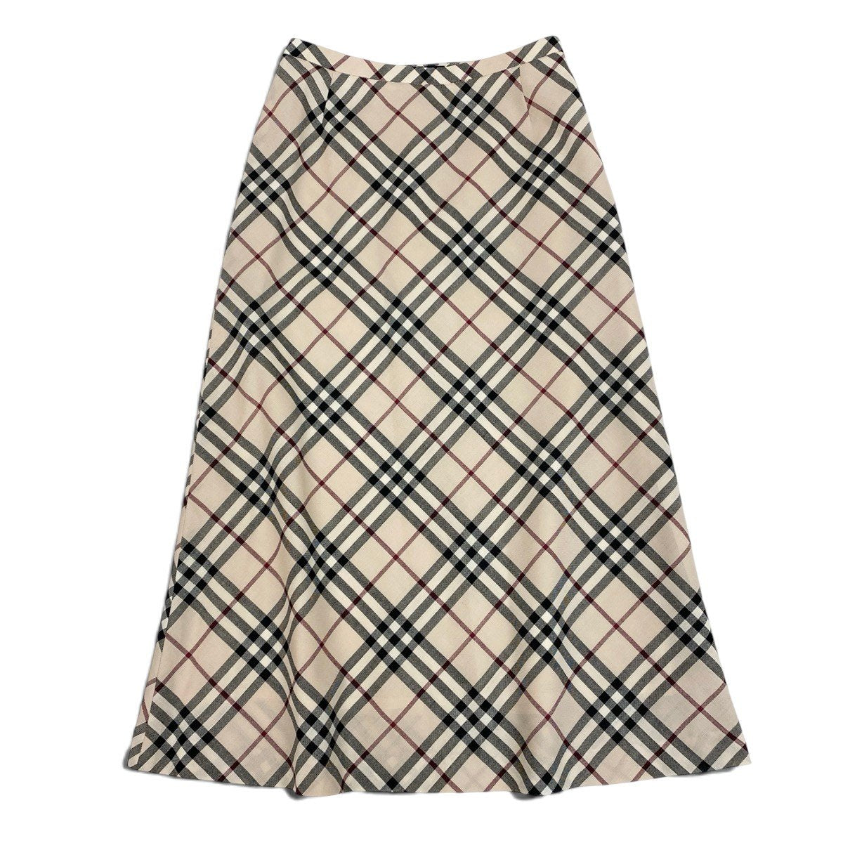 Ii4 【美品】 BURBERRY LONDON バーバリーロンドン ノバチェック ロングスカート サイズ36 ベージュ ウール レディースk02i