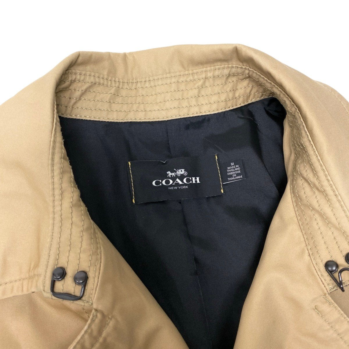 33h19 【美品】COACH コーチ トレンチコート スプリングコート ラムレザー F87431 Mサイズ ベージュ メンズ 男性用u02t