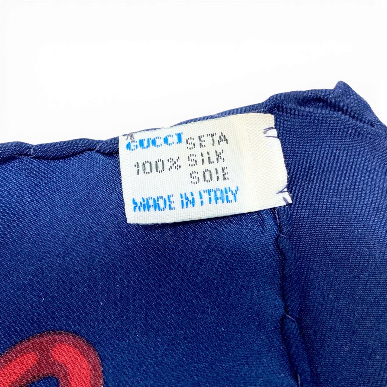 b20 GUCCI グッチ Pocket Watch Silk Scarf 懐中時計柄 スカーフ ネイビー ホワイト シルク100％ イタリア製t18r