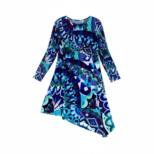 76k21《美品》 TOKUKO 1er VOL トクコプルミエヴォル シアー ロングワンピース アシンメトリーワンピース ペチコート付 総柄 レディース 女性用 9 マルチカラーu02t